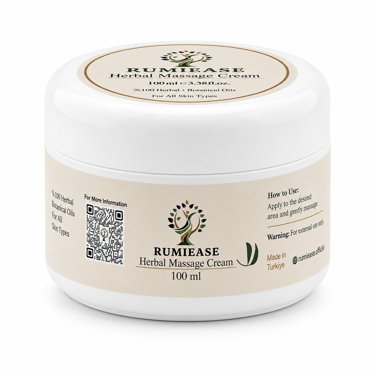 RUMIEASE Herbal Massage Cream – Botanical Oil Blend, 100 ml